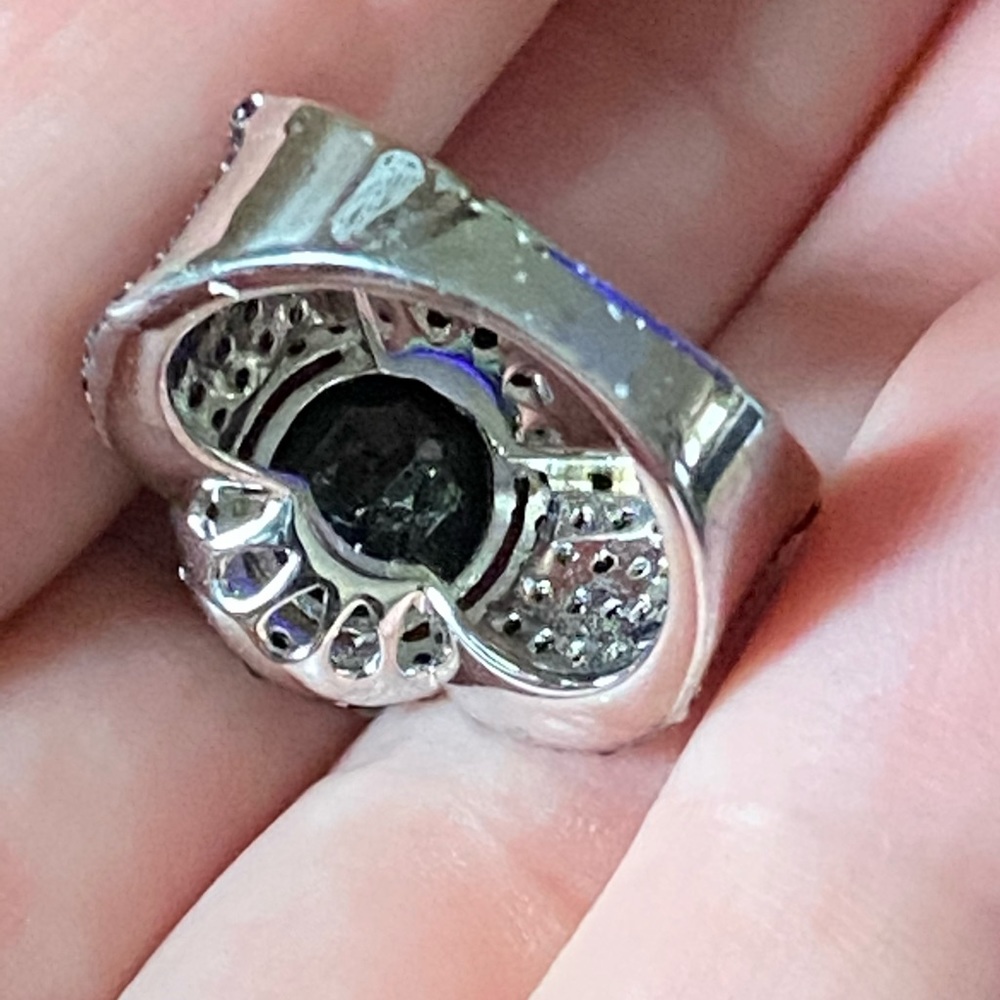 NWOT BLACK SPINEL STERLING RING - Picture 2 of 11